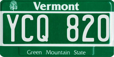 VT license plate YCQ820