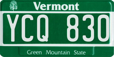 VT license plate YCQ830