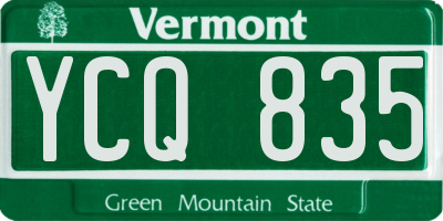 VT license plate YCQ835