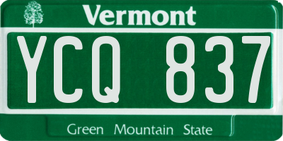 VT license plate YCQ837