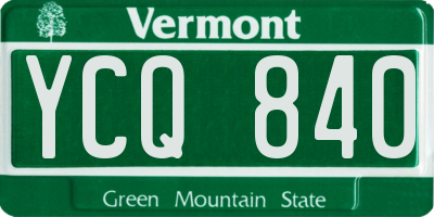 VT license plate YCQ840