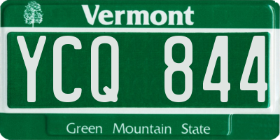 VT license plate YCQ844