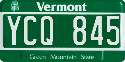 VT license plate YCQ845