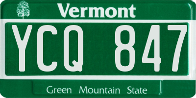 VT license plate YCQ847