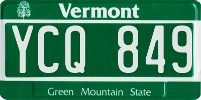VT license plate YCQ849