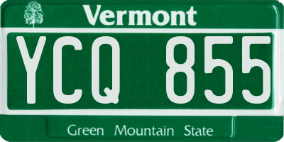 VT license plate YCQ855