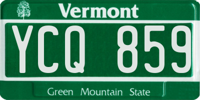 VT license plate YCQ859