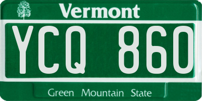 VT license plate YCQ860