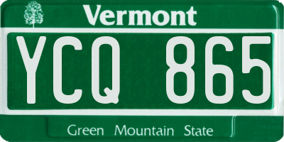 VT license plate YCQ865