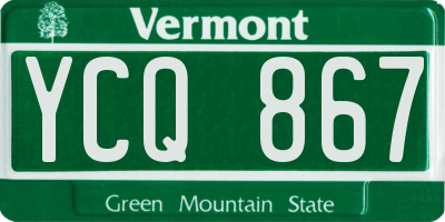 VT license plate YCQ867
