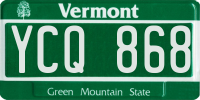 VT license plate YCQ868