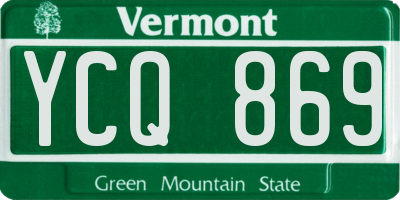 VT license plate YCQ869