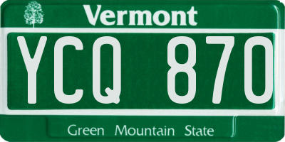 VT license plate YCQ870