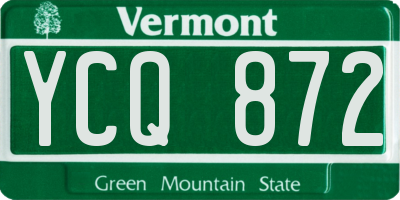VT license plate YCQ872