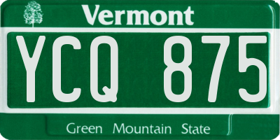VT license plate YCQ875