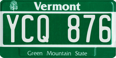 VT license plate YCQ876