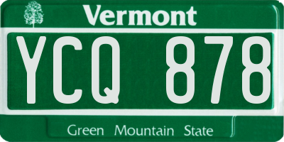 VT license plate YCQ878