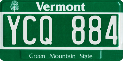 VT license plate YCQ884