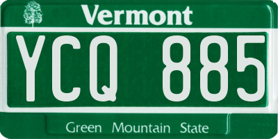 VT license plate YCQ885