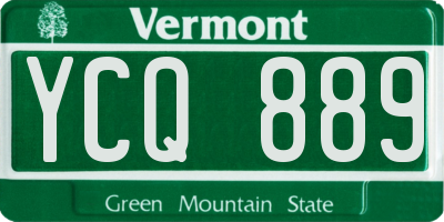 VT license plate YCQ889