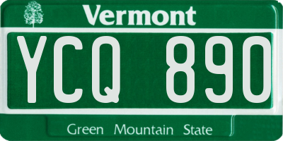 VT license plate YCQ890