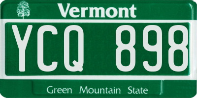 VT license plate YCQ898