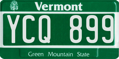 VT license plate YCQ899