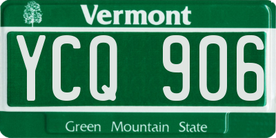 VT license plate YCQ906