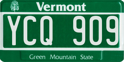 VT license plate YCQ909