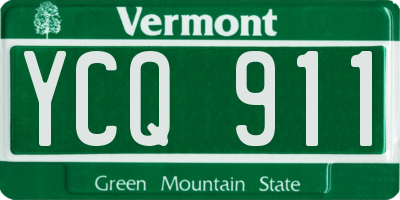 VT license plate YCQ911