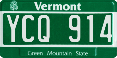 VT license plate YCQ914