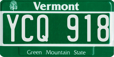 VT license plate YCQ918