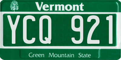 VT license plate YCQ921