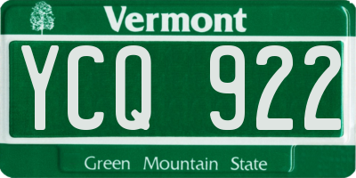 VT license plate YCQ922