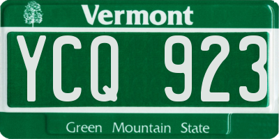 VT license plate YCQ923