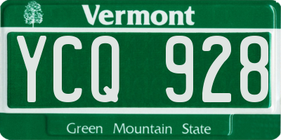 VT license plate YCQ928