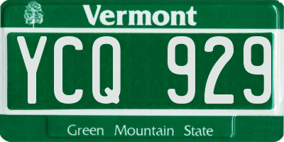 VT license plate YCQ929