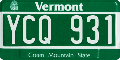 VT license plate YCQ931