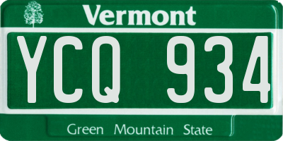 VT license plate YCQ934