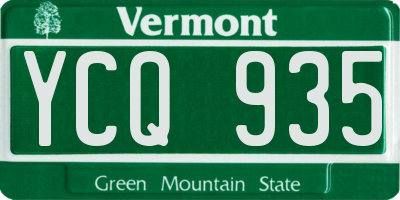 VT license plate YCQ935