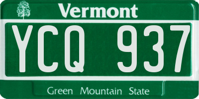 VT license plate YCQ937