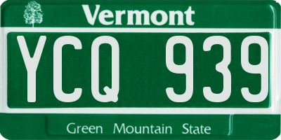 VT license plate YCQ939
