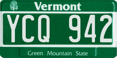 VT license plate YCQ942