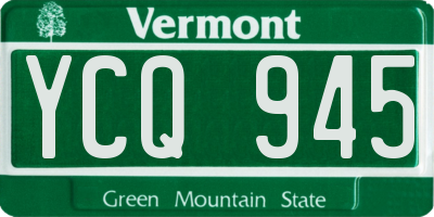 VT license plate YCQ945