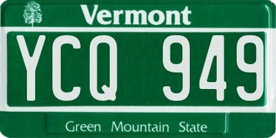 VT license plate YCQ949