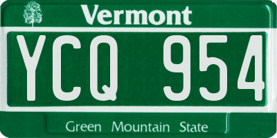 VT license plate YCQ954