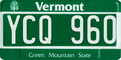 VT license plate YCQ960