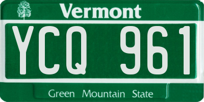 VT license plate YCQ961