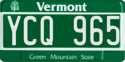 VT license plate YCQ965