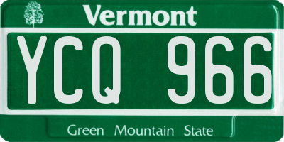 VT license plate YCQ966